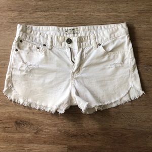 Free People white cut off shorts